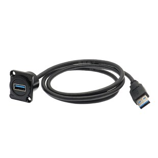 D型USB模块带线3.0高速数据传输延长插座公转母设备工业转换线1米