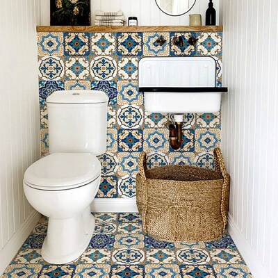 DIY Moroccan Tile Stickers For Kitchen Backsplash,Peel and S