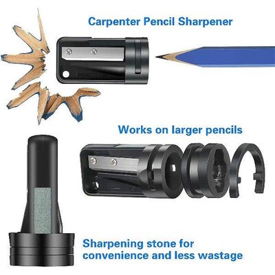 Carpenter Pencil with Pencil Sharpener Flat Wood