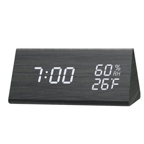 Wooden alarm clock, student bedside wooden clock