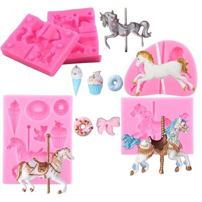 Carousel Horse Silicone Fondant Mold Rocking Chocolate Candy
