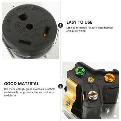 Flush Mounting Receptacle Grounding Rv Outlet 30 Amp Plug
