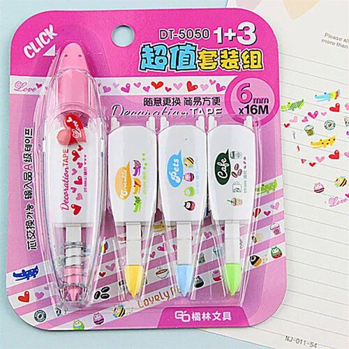 4pcs Correction Tape Refill Set Lovely Decoration Click Corr