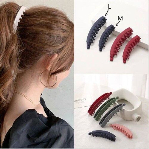 1pc Solid Color Banana Clip Ponytail Holder Hairpins