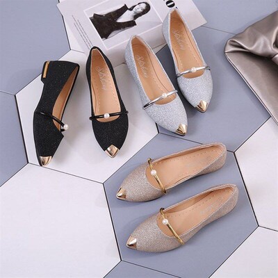 Summer 2018 Womens Shoes Pointed Toe Flat Shallow Slipon Sho
