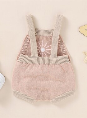 0-18M Baby Boy Girl Knit Sweater Romper Sleeveless Embroider