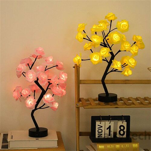 LED Rose Flower Table Lamp USB Christmas ree Fairy Lights Ni