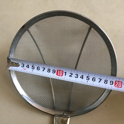 把长cm商用漏勺家用长柄过滤网捞勺笊篱头直径19.5不锈钢照例捞