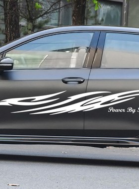 红色火焰图腾汽车贴纸遮挡划痕装饰车贴刮痕遮盖个性拉花车身贴画