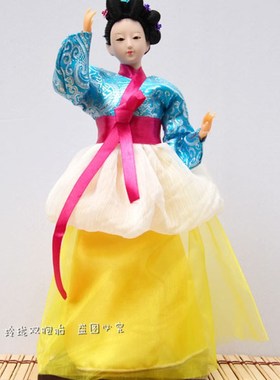 韩国民俗人偶人形娃娃摆件朝鲜族绢人家居装饰礼品工艺品酒店用品