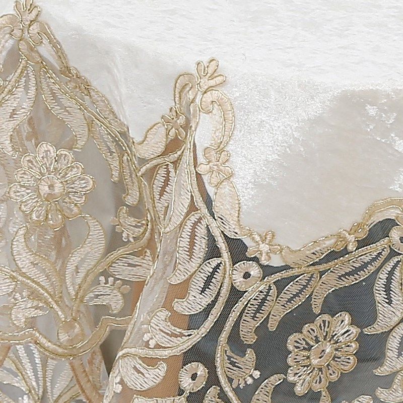 客厅家用欧式布艺桌布小圆桌蕾丝台布玻璃茶几装饰盖巾丝绒高级感,居家布艺,桌布,淘宝优惠券,粉丝福利购,淘宝优惠卷