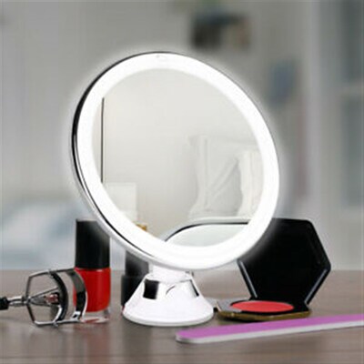 Makeup Mirror With 10X LED Suction Cup Shower Shave Cosmetic