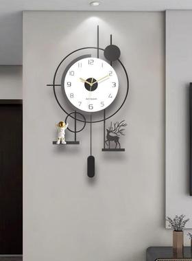 档现代创意钟表家新用客厅静音挂2025款大高气简约餐厅挂钟100045