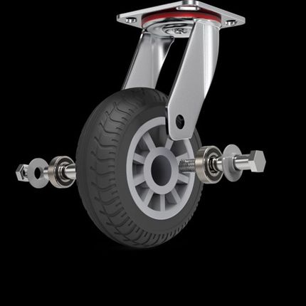 5寸寸8寸小推车轮子橡胶车轮平板车万向轮子车轮子带刹车定向轮
