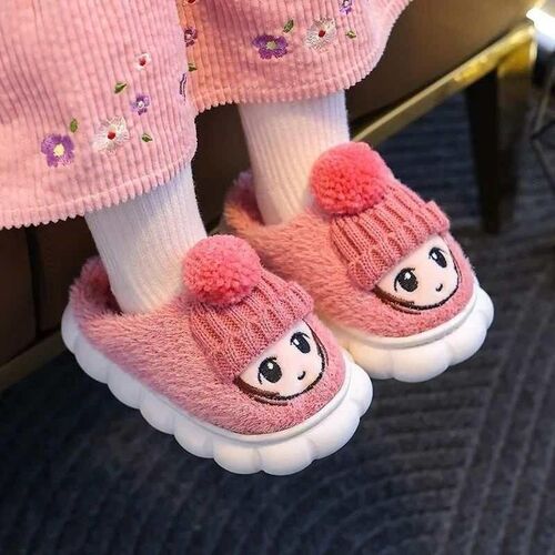 2023 New Winter Baby Girls Antiskid Cotton Slippers Children