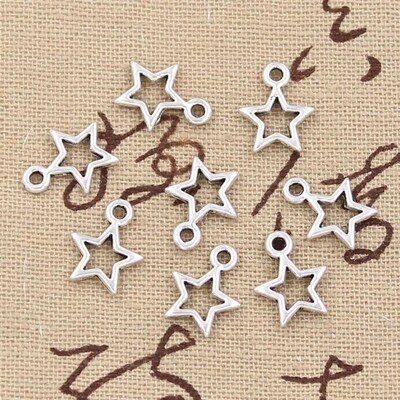 50pcs Charms Star Pentagram 13x10mm Handmade Pendant Making