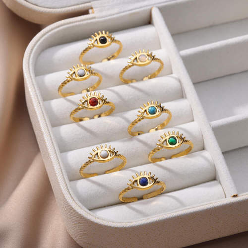 Colorful Ball Opal Ring Natural Stone Rings For Women Open