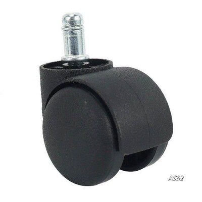 50Mm Office Chair Roller Castor Wheels - Set Of 10 - Black