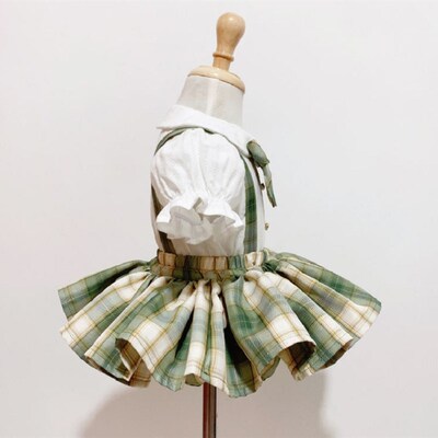 Baby Girl Formal Clothes Set White Shirt+Suspender Skirt+Bow