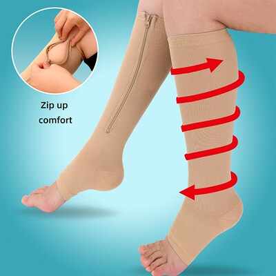 Burn Fat Zipper Compression Socks Women's Slim Sleeping