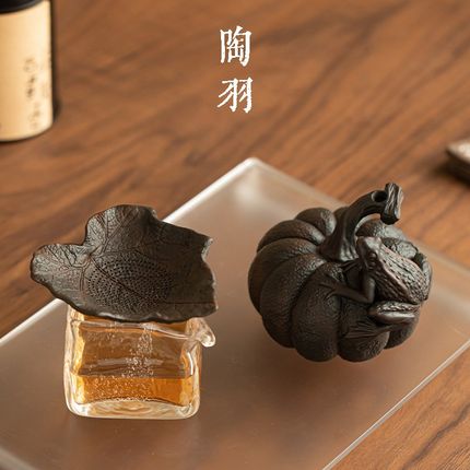 紫陶南瓜茶漏高档新型茶滤一体茶叶水分离滤茶器茶具配件