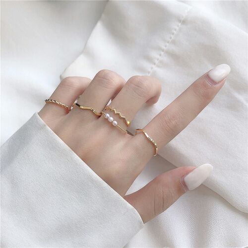 5Pcs/set Light Luxury Simulation Pearl Simple Fashion Plain
