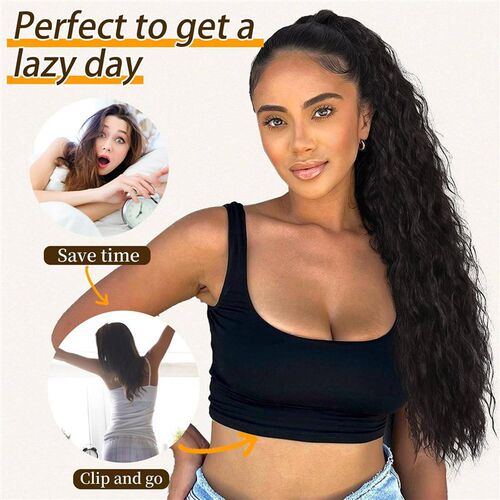 Wig tail Female Water Ripple Long Curly Hair Fluffy Corn Hot