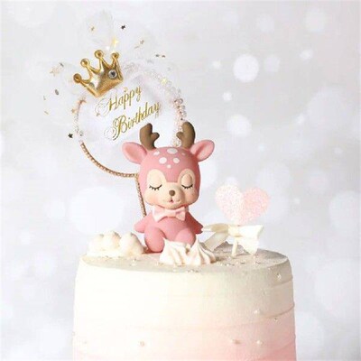 1Pc Romantic Pearl Crown Iron Garland Happy Birthday Cake