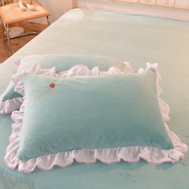 公主风雪纺木耳花边加厚冬季保暖加绒牛奶水晶绒宝宝绒四件被,床上用品,床品套件/四件套/多件套,淘宝优惠券,粉丝福利购,淘宝优惠卷