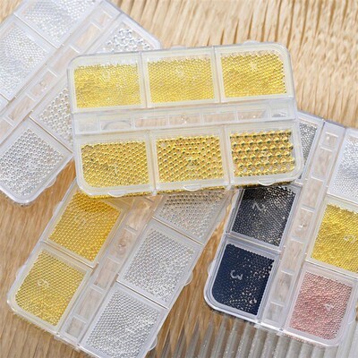 6Gird/box Stainless Steel Caviar Beads Nail Art Mixed-Size A
