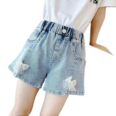 Girls Pleated Denim Shorts Summer Outer Wear New rens Jean