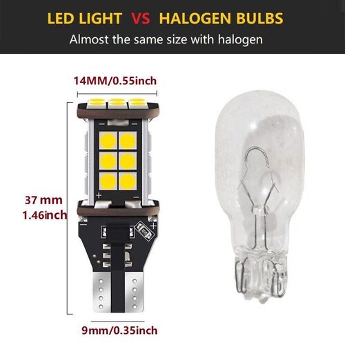 2x 1000LM T15 W16W Canbus LED Bulbs Reverse Light 921 Error