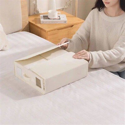 Bed Sheet Set Storage Box with Handle Fabric Visual Window
