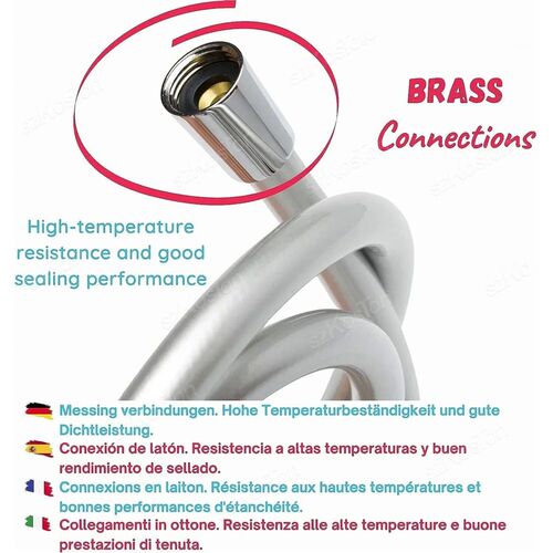 1/1.5/2m PVC High Pressure Silver Smooth Shower Hose For Bat
