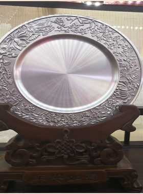 锡圆盘志在千里办公室书房桌摆件高档送领导礼品寓意马装饰家居