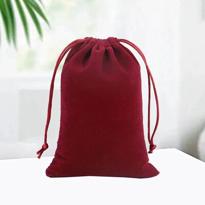 50Pcs/Lot Drawstring Velvet Sachet 5x7/7x9/9x12/10x15cm Pouc