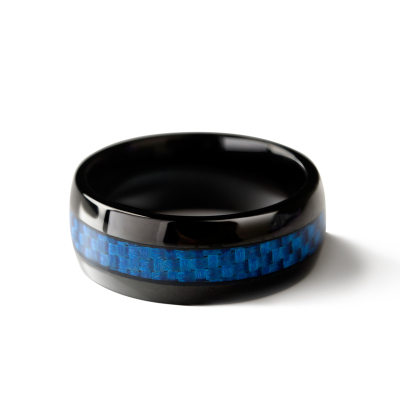 New Arrival Casual 8mm Width Dome Mens Black Tungsten Rings