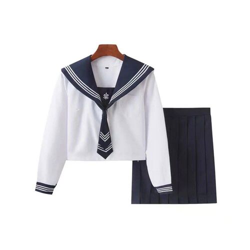 Japanese High School Girl Uniforms Set High Waist A-Line