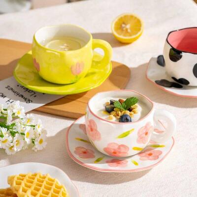 300ML Korean Style Hand Pinched Irregular Ceramic mug Hand-p