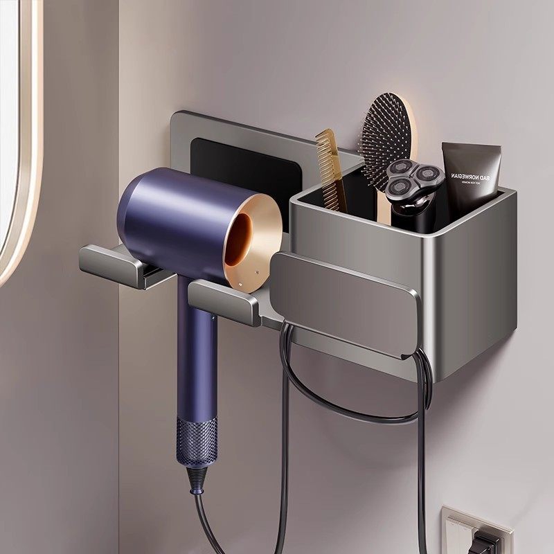 吹风机置物架免打孔卫生间收纳绕线电吹风挂架吹风筒支架浴室架子,家庭/个人清洁工具,吹风机置物架,淘宝优惠券,粉丝福利购,淘宝优惠卷