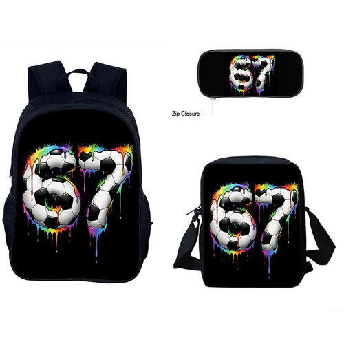 跨境新品67梗印花周边书包中小学生six seven书包三件套