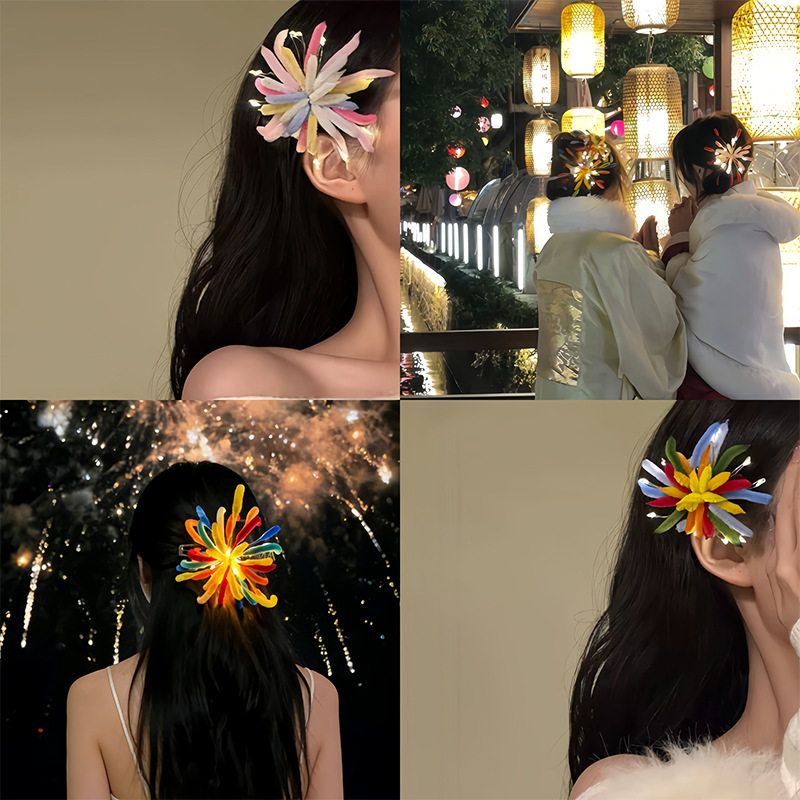 彩色发光烟花扭扭棒侧边发夹新年氛围感碎发卡甜美感夹子头饰,饰品/流行首饰/时尚饰品新,民族风发饰,淘宝优惠券,粉丝福利购,淘宝优惠卷
