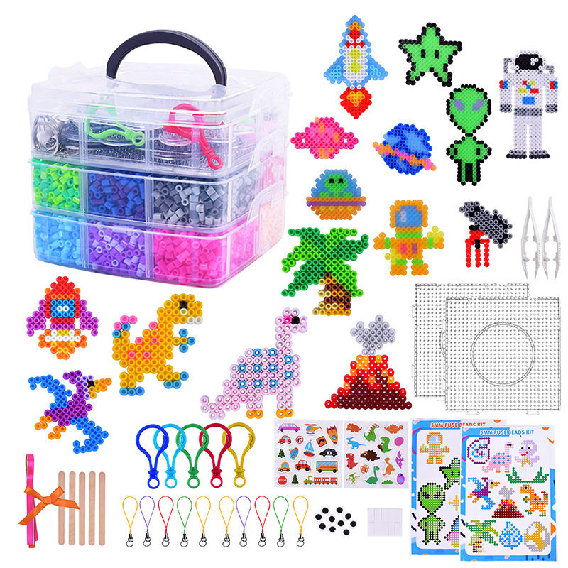 厂家直供5mm拼豆手工diy儿童拼豆大豆材料包套装拼图益智拼图玩具,玩具/童车/益智/积木/模型,拼图/拼板,淘宝优惠券,粉丝福利购,淘宝优惠卷