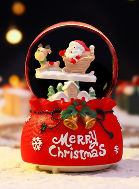 创意网红热卖圣诞节水晶球卡通桌面摆件客厅书桌家居装饰礼物