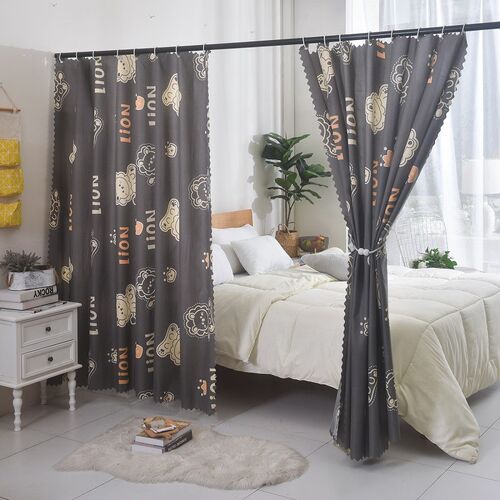 遮挡帘出租房卧室家用床帘子半遮光窗帘客厅房间分割布过道帘布料
