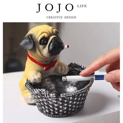 JOJOS L. PD.紫泉涧.烟灰缸创意潮流防飞灰可爱狗动物  杜普