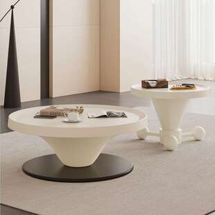 意式简约现代家用圆形时尚客厅茶几网红款式典雅超凡新款飞碟茶几