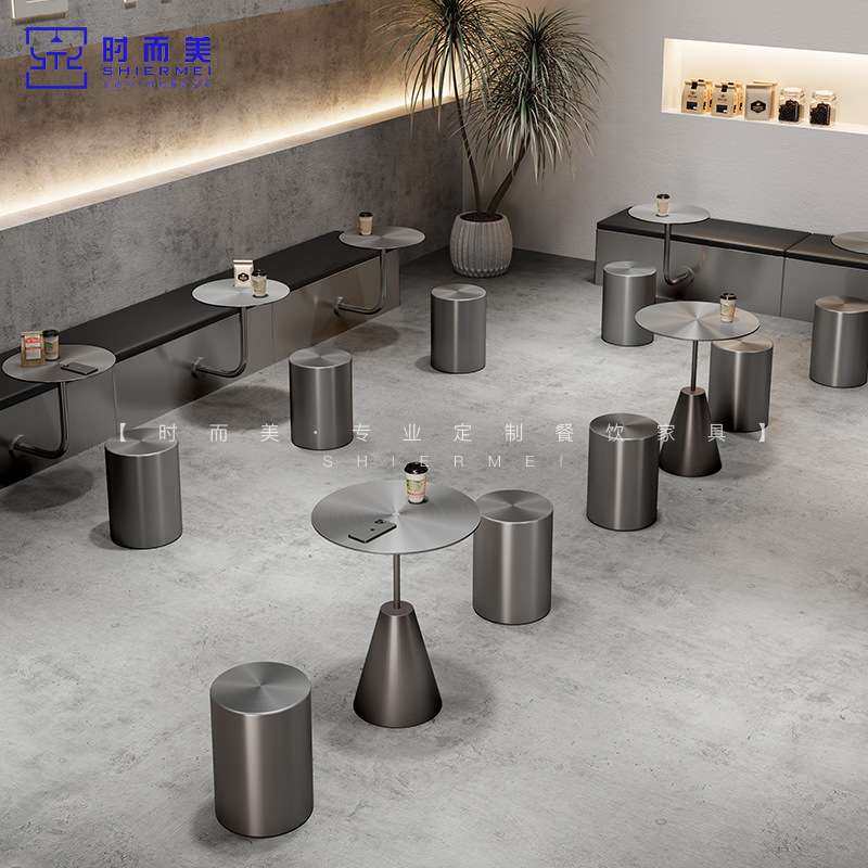 网红咖啡厅不锈钢靠墙卡座沙发工业风奶茶甜品店桌椅长条凳子,3C数码配件,其它配件,淘宝优惠券,粉丝福利购,淘宝优惠卷