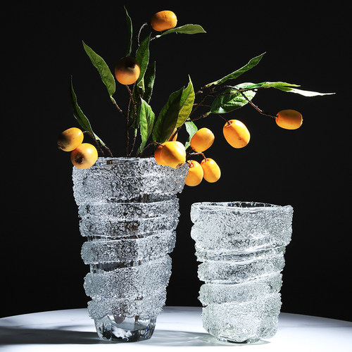 琉璃花瓶超厚可水培艺术摆件玄关餐桌样板房客厅电视柜极简装饰品