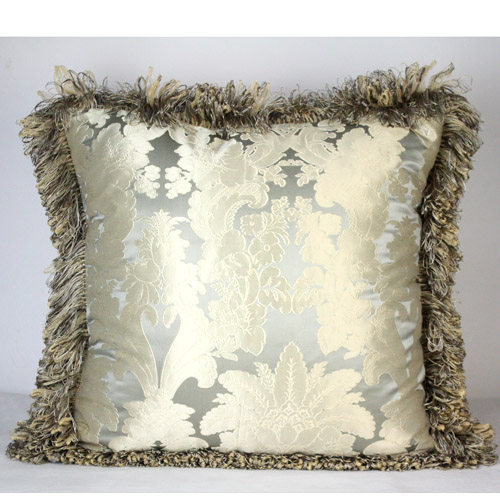 法式洛可可时尚欧式奢华沙发靠垫抱枕套靠枕床上靠背 淡雅灰绿色